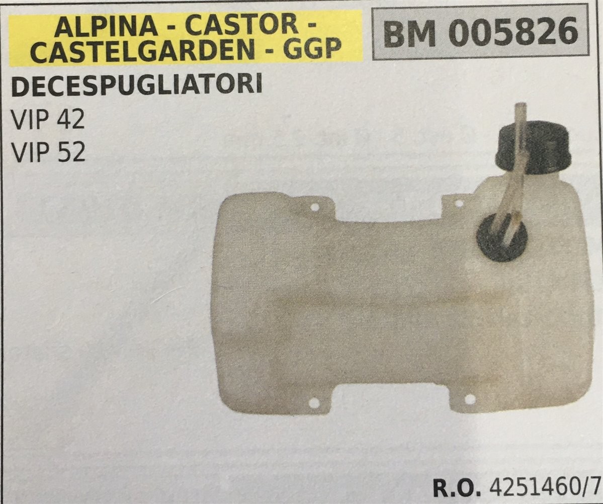 BRUMAR SERBATOIO ALPINA - CASTOR - CASTELGARDEN - GGP DECESPUGLIATORI VIP 42 VIP 52  R.O. 4251460/7