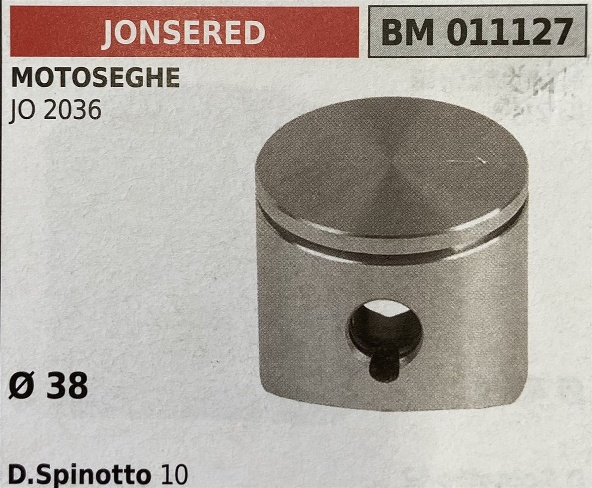 BRUMAR PISTONE COMPLETO JONSERED MOTOSEGHE JO 2036  Ø 38 D. Spinotto 10  R.O. -