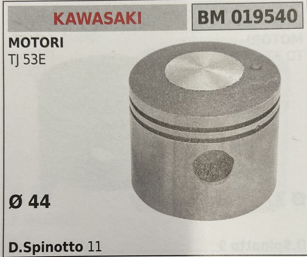 BRUMAR PISTONE COMPLETO KAWASAKI MOTORI TJ 53E  Ø 44 D. Spinotto 11  R.O. -