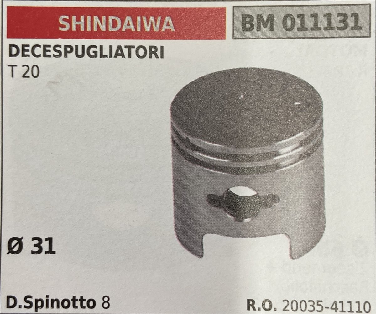 BRUMAR PISTONE COMPLETO SHINDAIWA  DECESPUGLIATORI T 20  Ø 31 D. Spinotto 8  R.O. 20035-41110