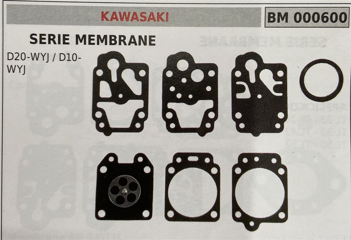 BRUMAR MEMBRANA/KIT RIPARAZIONE KAWASAKI  SERIE MEMBRANE D20-WYJ / D10-WYJ  R.O. -