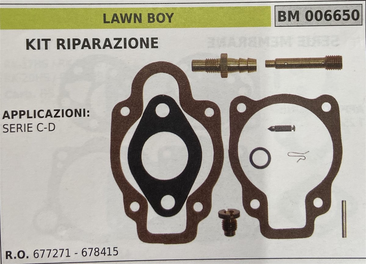 BRUMAR MEMBRANA/KIT RIPARAZIONE LAWN BOY  KIT RIPARAZIONE  APPLICAZIONI: SERIE C - D  R.O. 677271 - 678415