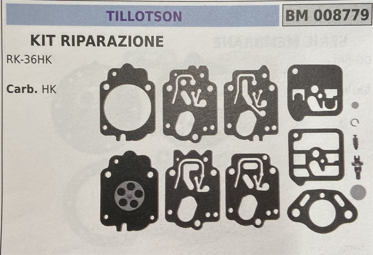 BRUMAR MEMBRANA/KIT RIPARAZIONE TILLOTSON  KIT RIPARAZIONE RK-36HK  Carb. HK  R.O. -