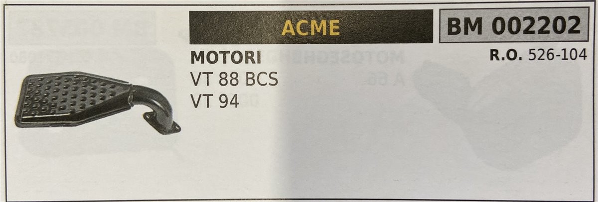 BRUMAR MARMITTA ACME  MOTORI VT 88 BCS VT 94  R.O. 526-104