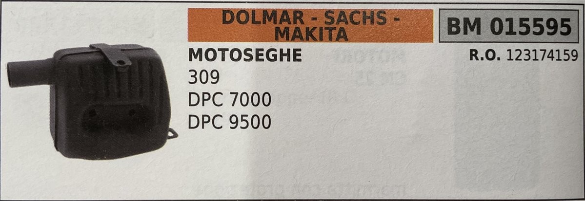 BRUMAR MARMITTA DOLMAR - SACHS - MAKITA  MOTOSEGHE 309 DPC 7000 DPC 9500  R.O. 123174159