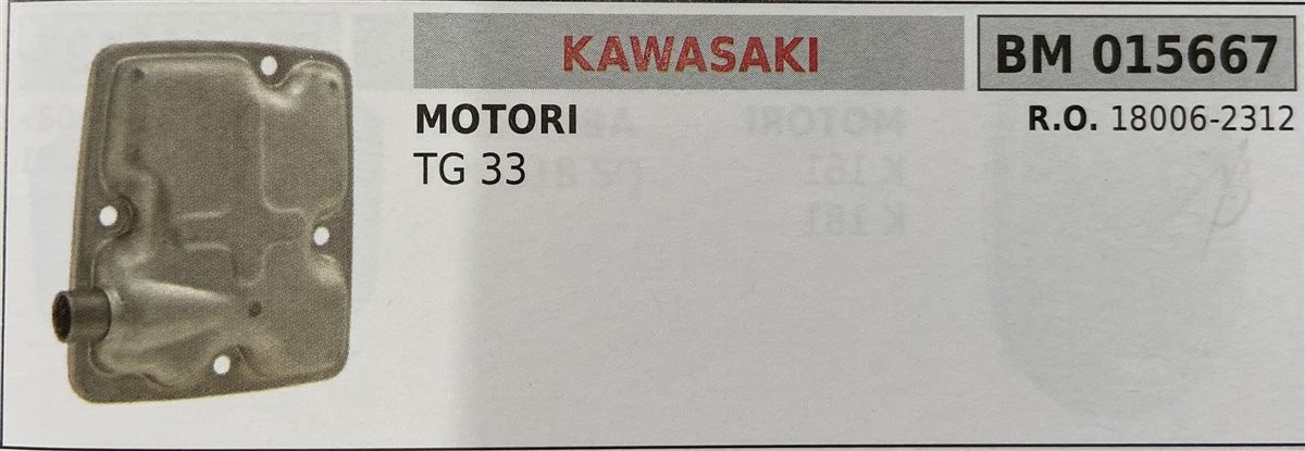 BRUMAR MARMITTA KAWASAKI  MOTORI TG 33  R.O. 18006-2312