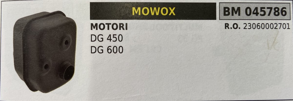 BRUMAR MARMITTA MOWOX  MOTORI DG 450 DG 600   R.O. 23060002701