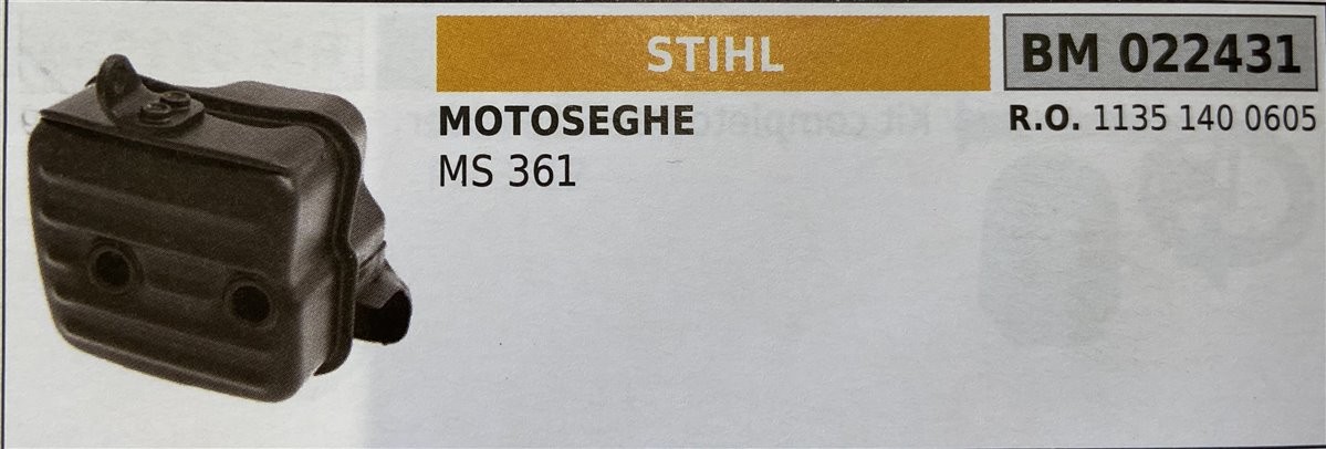 BRUMAR MARMITTA STIHL  MOTOSEGHE MS 361  R.O. 1135 140 0605