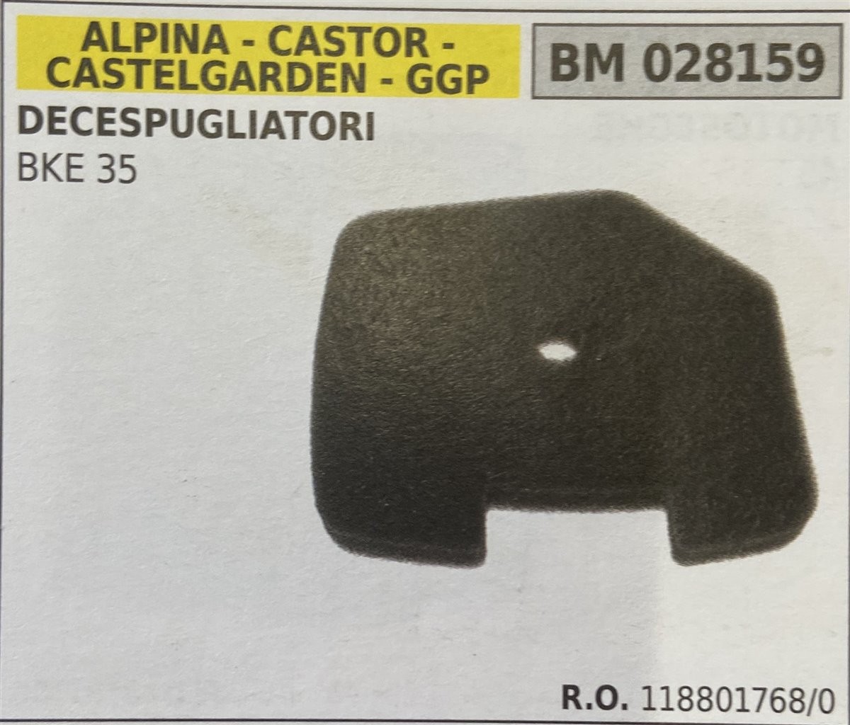 BRUMAR FILTRO ARIA ALPINA - CASTOR - CASTELGARDEN - GGP  DECESPUGLIATORI BKE 35  R.O. 118801768/0