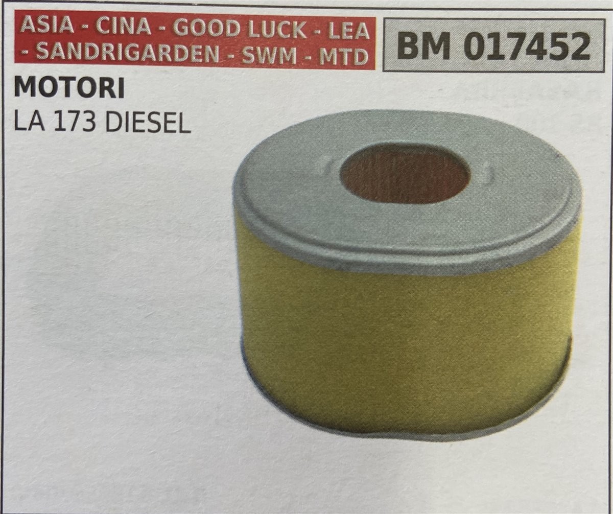 BRUMAR FILTRO ASIA - CINA - GOOD LUCK - LEA - SANDRIGARDEN - SWM - MTD  MOTORI LA 173 DIESEL  R.O. -