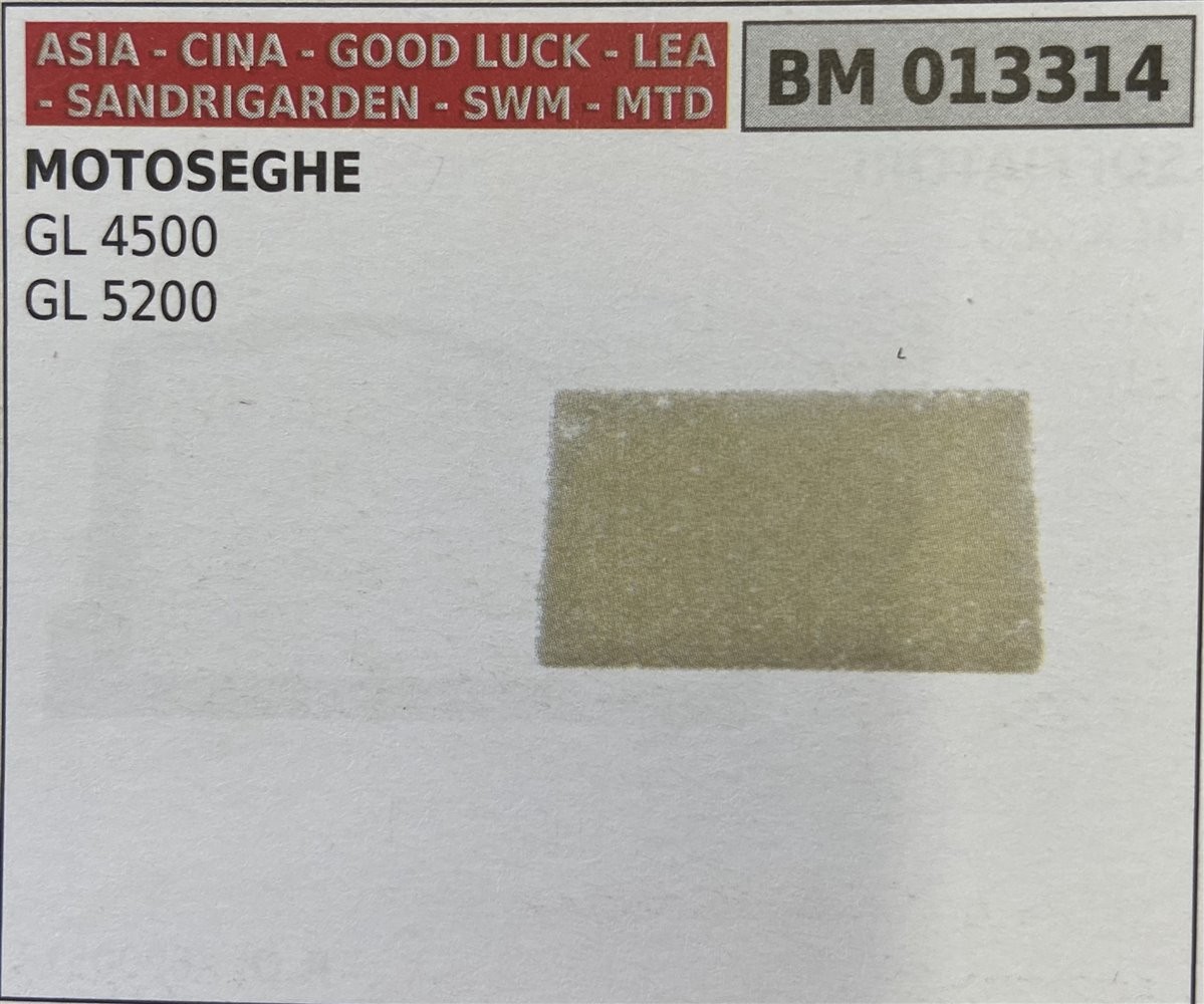 BRUMAR FILTRO ASIA - CINA - GOOD LUCK - LEA - SANDRIGARDEN - SWM - MTD  MOTOSEGHE GL 4500 GL 5200  R.O. - 