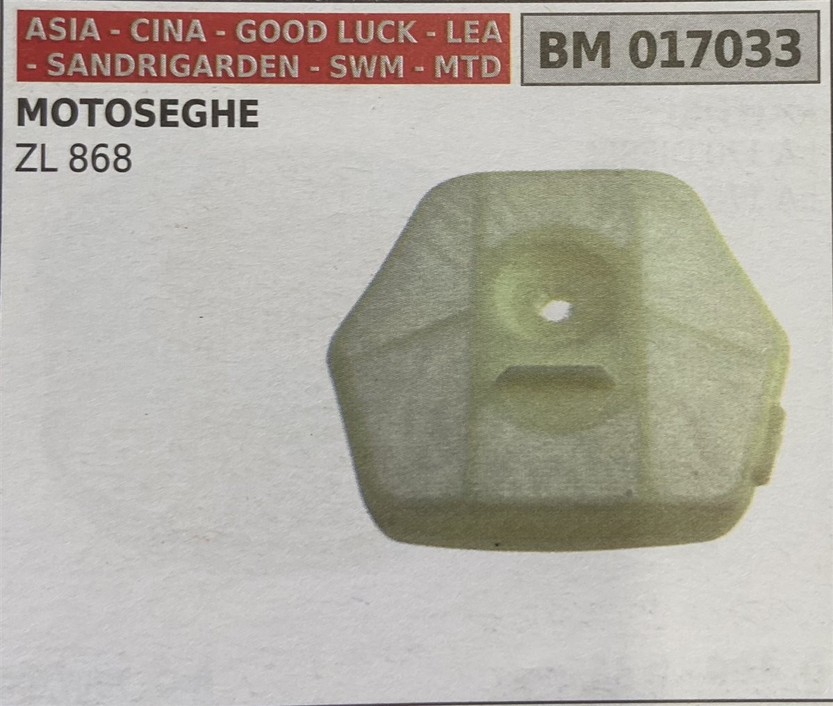 BRUMAR FILTRO ASIA - CINA - GOOD LUCK - LEA - SANDRIGARDEN - SWM - MTD  MOTOSEGHE ZL 868  R.O. -  
