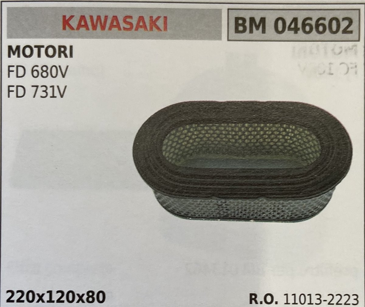 BRUMAR FILTRO KAWASAKI  MOTORI FD 680V FD 731V  220x120x80 R.O. 11013-2223