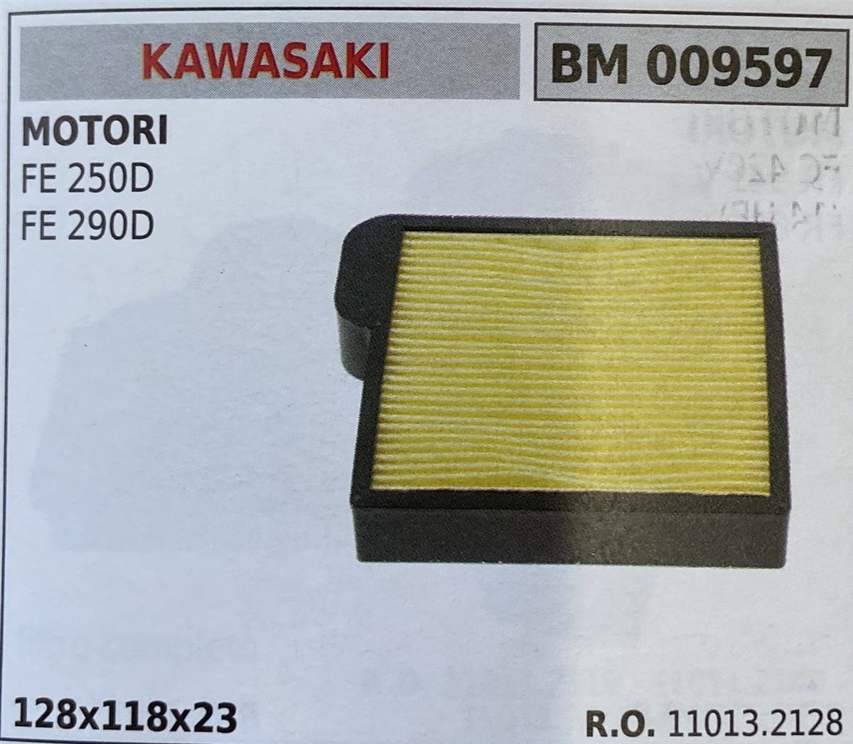 BRUMAR FILTRO KAWASAKI  MOTORI FE 250D FE 290D  128x118x23 R.O. 11013.2128