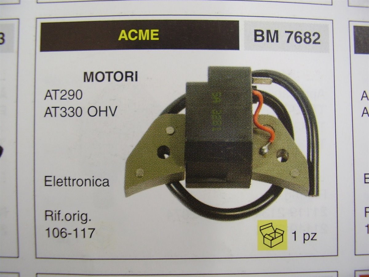 BOBINA ACCENSIONE ACME AT290 - AT330 OHV elettronica-rif.orig 106-117