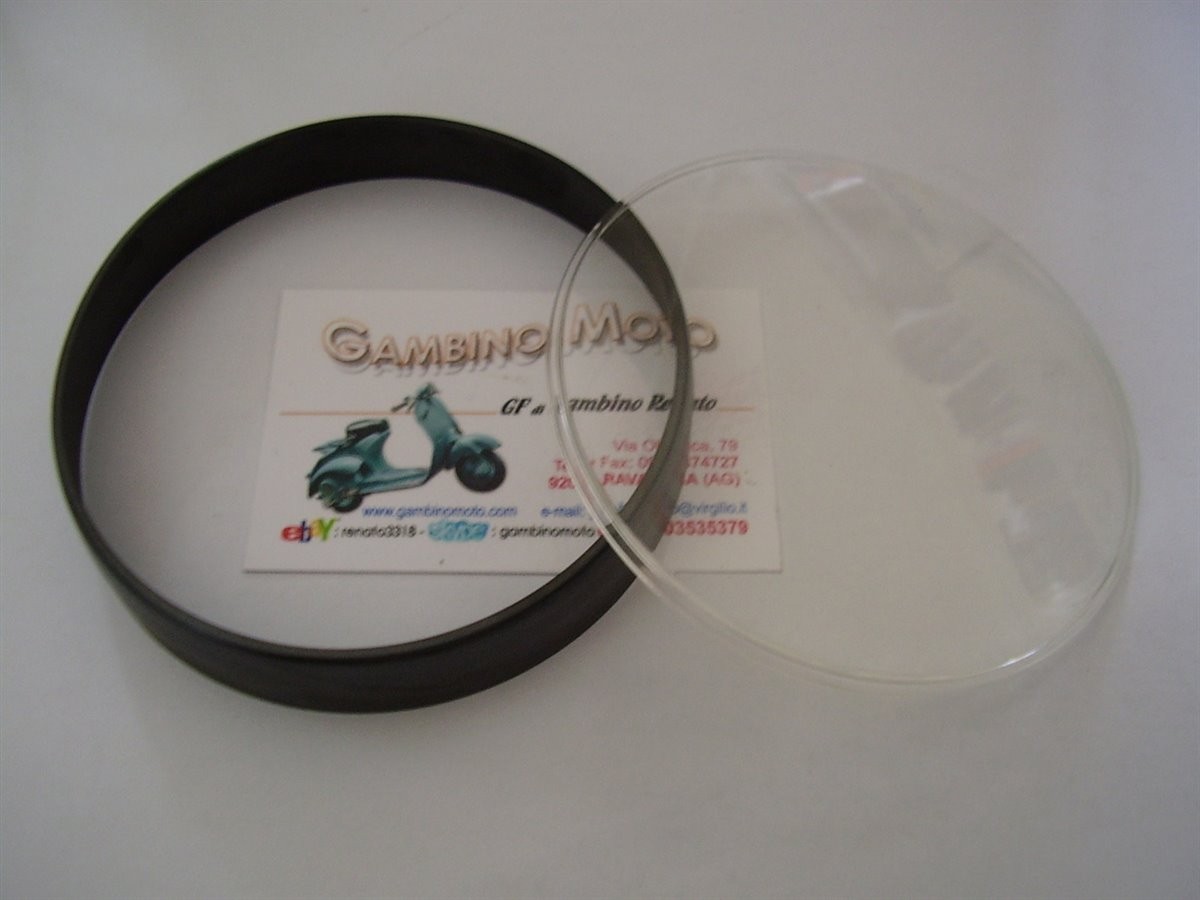 KIT VETRO + GHIERA NERA CONTACHILOMETRI VESPA PX 125 150 200 ARCOBALENO