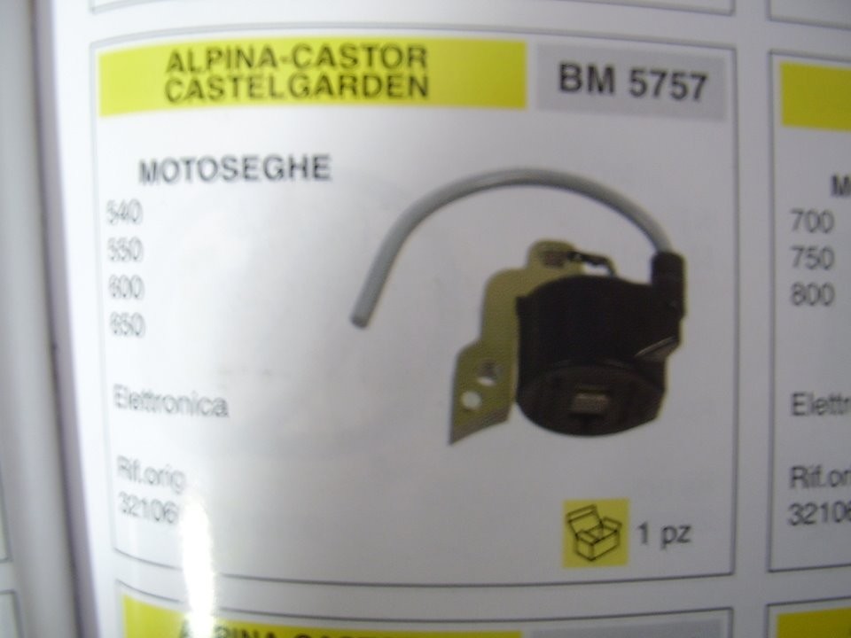 BOBINA ACCENSIONE MOTOSEGA ALPINA-CASTOR CASTELGARDEN 540-550-600-650