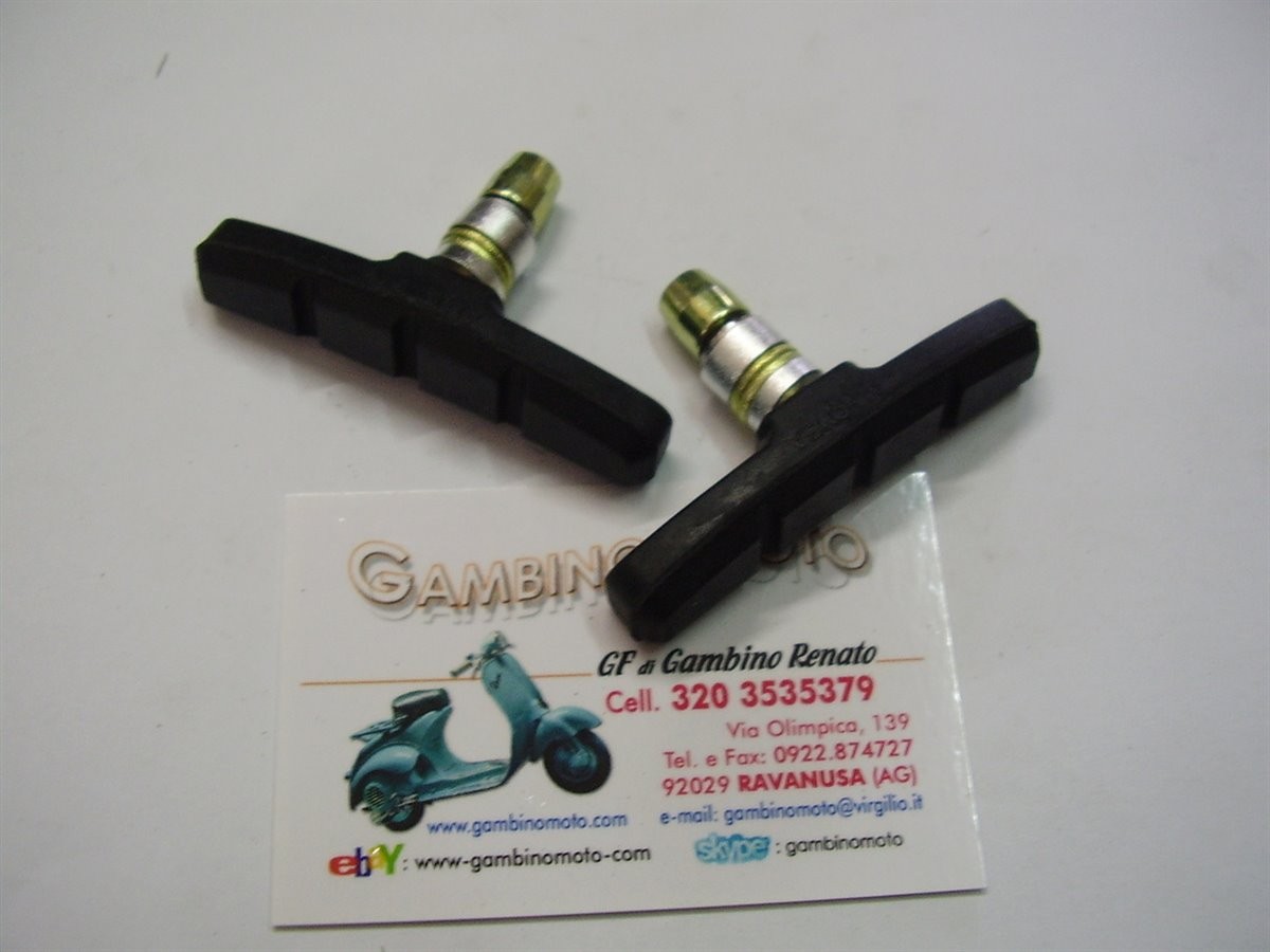 Pattini Freno Ant. + Post. V - Brake Bici Con Dado MTB / City Bike 2 PEZZI