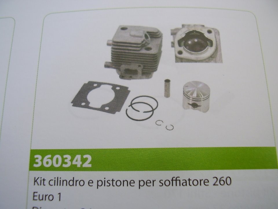 CILINDRO E PISTONE PER SOFFIATORE 260 EURO1 TIPO CINESE  DIAMETRO 34MM