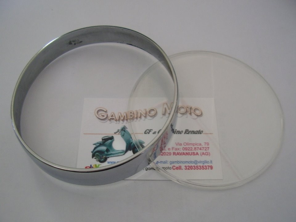  KIT VETRO + GHIERA CONTACHILOMETRI VESPA PX 125 150 200 ARCOBALENO NO PX 1° SERIE