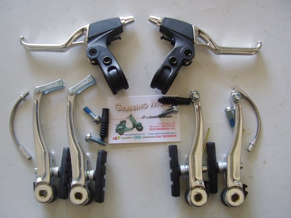 KIT FRENO V-BRAKE CON COPPIA LEVE PER BICI MTB 20|24|26|28 CICLO BICICLETTA LEVE ALLUMINIO 