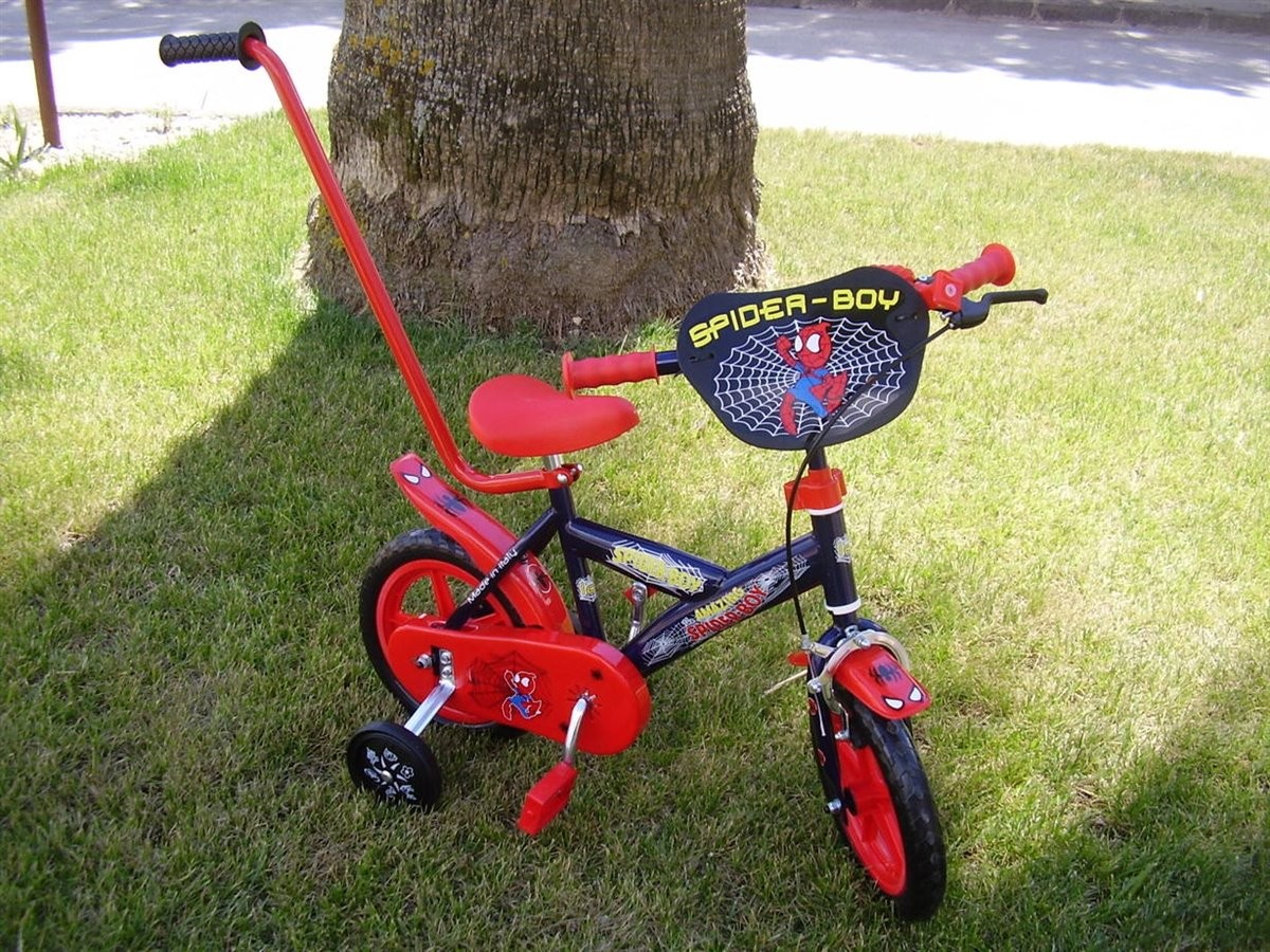 BICICLETTA BIMBO MTB 12 NYLON RUOTE PIENE CON ASTA DIREZIONALE INCLUSA
