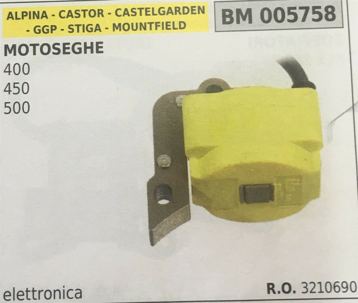 BOBINA BRUMAR ELETTRONICA ALPINA - CASTOR - CASTELGARDEN - GGP - STIGA - MOUNTFIELD MOTOSEGHE 400 - 450 - 500