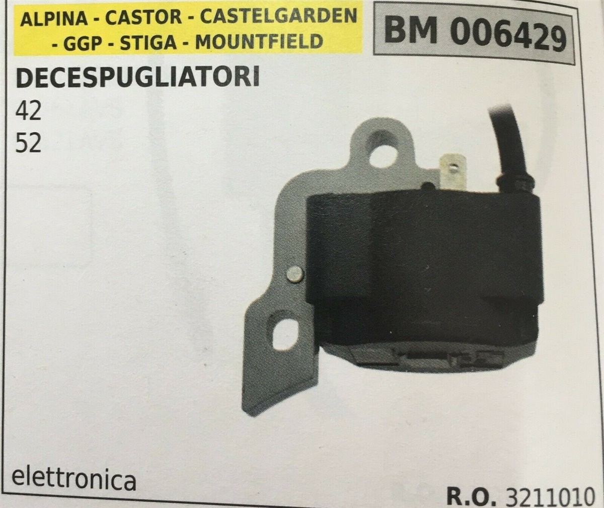 BOBINA BRUMAR ELETTRONICA ALPINA - CASTOR - CASTELGARDEN - GGP - STIGA - MOUNTFIELD DECESPUGLIATORI 42 - 52
