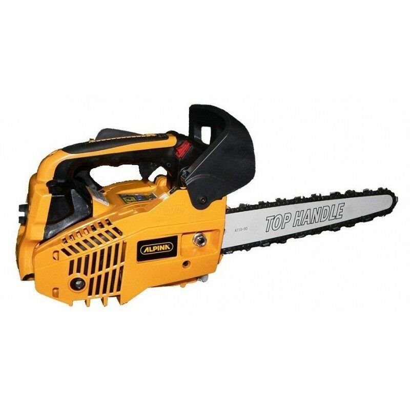 Motosega a scoppio leggera da potatura Alpina A 305 C barra Carving (potatura)  Barra e catena CARVING Sistema tendicatena comodo e facile Rampino in metallo Primer per un facile e pronto avviamento e aria. Vite per la regolazione dell'olio di lubrificazi
