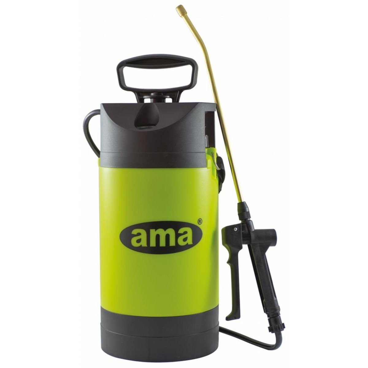 Vaporizzatore manuale a spalla capacità 5 L. Lancia in metallo con manometro. Adatta solo per uso acqua o con prodotti per la fertilizzazione del terreno. Dimensioni: 44,5x18,5x18,5 cm.