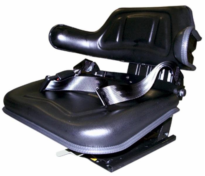 Sedile serie Seat 3 avvolgente in sky con molleggio verticale, cintura statica e staffa