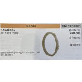 BRUMAR RUOTA RASAERBA MAORI  RASAERBA MP 5819 SVBQ  con anello ingranaggio ruota post. (per BM 030896) Ø esterno 220 mm Ø interno - spessore -  R.O. - 