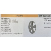 BRUMAR RUOTA RASAERBA MAORI  RASAERBA MP 4814P - MP 4814S MP 5318S - MP 5515SBQ MP 5516SHQ MP 5518SQ MP 5518SVQ MP 5515SVBQ MP 5516SVHQ  coperchio esterno ruota posteriore Ø esterno 175 mm Ø interno - spessore -  R.O. -