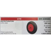 BRUMAR RUOTE VARIE GTM  BIOTRITURATORI GTM 1300  ruota trasferimento Ø esterno 390 mm Ø interno 52 mm spessore 94 mm  R.O. MZSGTS 8 11-00-00  4.80/4.00-8