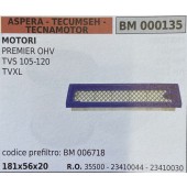 BRUMAR FILTRO ASPERA - TECUMSEH - TECNAMOTOR  MOTORI PREMIER OHV TVS 105-120 TVXL  codice prefiltro: BM 006718 181x56x20 R.O. 35500 - 23410044 - 23410030