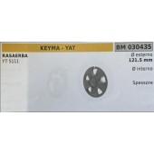 BRUMAR RUOTA RASAERBA KEYMA - YAT  RASAERBA YT 5111  Ø esterno 121.5 mm Ø interno - spessore  -  R.O. -