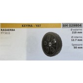 BRUMAR RUOTA RASAERBA KEYMA - YAT  RASAERBA YT 5111  Ø esterno 210 mm Ø interno 12.7 mm spessore 50 mm  R.O. -