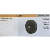 BRUMAR RUOTA RASAERBA MAORI  ARIEGGIATORI MP 400H  Ø esterno 205 mm Ø interno 12 mm spessore 50 mm  R.O. -