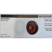 BRUMAR RUOTA RASAERBA IKRA  RASAERBA BRM 1746  posteriore Ø esterno 200 mm Ø interno 12.7 mm spessore 40 mm  R.O. 77000492