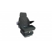 Sedile Top con molleggio meccanico, completo di braccioli, poggiatesta e regolazione schienale con rivestimento in tessuto nero