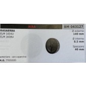 BRUMAR RUOTA RASAERBA IKRA  RASAERBA ELM 1434U ELM 1638U   anteriore - con coperchio Ø esterno 140 mm Ø interno 8.5 mm spessore 40 mm  R.O. 77031020