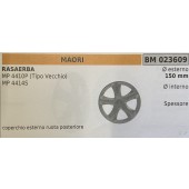 BRUMAR RUOTA RASAERBA MAORI  RASAERBA MP 4410P (tipo vecchio) MP 4414S  coperchio esterno ruota posteriore Ø esterno 150 mm Ø interno - spessore -  R.O. -