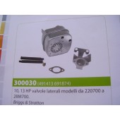 MARMITTA MOTORE BRIGGS & STRATTON  10, 13 HP valvole laterali modelli da 220700 a 28M700  marmitta ex 491413 (300030) 691874