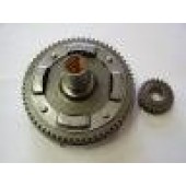 coppia tramissione con pignone z.22 e corona z.63 dentatura elic