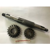 KIT ALBERO PORTA FRESA PIU COPPIA CONICA MOTOCOLTIVATORE BERTOLINI BM12  DENTI CORONA 19 DENTI CORONA 16