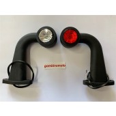 COPPIA Luci d'ingombro a led con braccio ad angolo 45°, colore rosso e bianco 12-30V