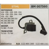 BOBINA BRUMAR ELETTRONICA STIHL MOTOSEGHE 024 - 026 - 028 - 029 - 034 036 - 038 - 039 - 044 - 048 050 - 051 - 084 MS 240-260-290-310 MS 340-360-380 MS 381-390-440 DECESPUGLIATORI FS 360 - FS 420 TRONCATORI TS 510 - TS 760