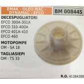 PULEGGIA AVVIAMENTO BRUMAR EMAK - OLEO MAC - DYNAMAC - EFCO DECESPUGLIATORI EFCO 300A-301A EFCO 310-400A EFCO 401A-410 EFCO 460 MOTOPOMPE OM - SA 18 TAGLIASIEPI OM - TS 33