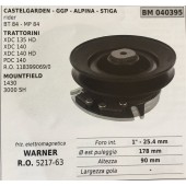 FRIZIONE ELETTROMAGNETICA BRUMAR WARNER CASTELGARDEN - GGP - ALPINA - STIGA rider  BT 84 - MP 84 TRATTORINI XDC 135 HD XDC 140 XDC 140 HD PDC 140 R.O. 118399069/0 MOUNTFIELD 1430 3000SH    foro int. 1" - 25.4 mm Ø est puleggia 178 mm altezza 90 mm larghe