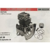 CILINDRO COMPLETO DI PISTONE E SEGMENTI BRUMAR  ASIA - CINA - GOOD LUCK - LEA - SANDRIGARDEN - SWM - MTD MOTORI 139FQ (4 tempi)    2 SEGMENTI  + RASCHIAOLIO Ø 39 D.Spinotto 10